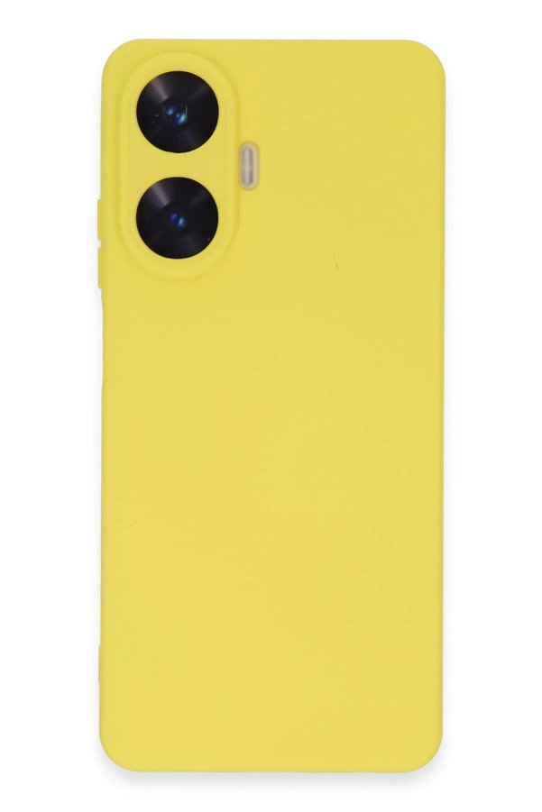 Realme C55 Kılıf Nano İçi̇ Kadi̇fe Si̇li̇kon - Sarı - Dropx1600-4762