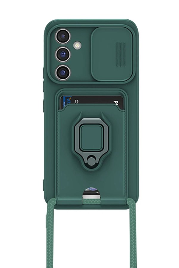 Samsung Galaxy A26 Kılıf Zuma Kartvi̇zi̇tli̇ Yüzüklü Si̇li̇kon - Yeşi̇l - Dropx9331-5265