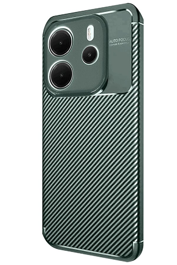 Xi̇aomi̇ Redmi̇ Note 14 4G Kılıf Auto Focus Karbon Kapak - Koyu Yeşi̇l - Dropx6466-7623