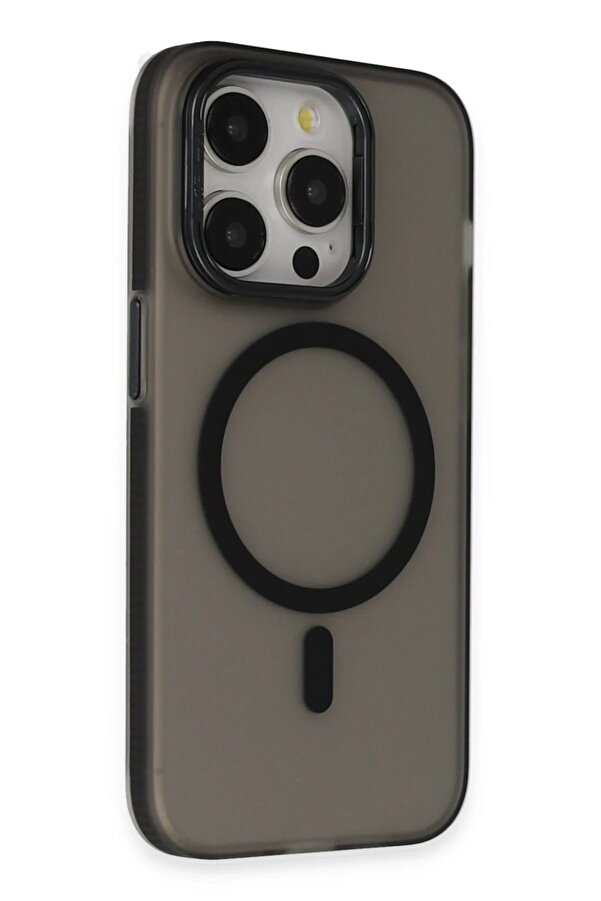 İphone 15 Pro Max Frost Standlı Magsafe Kapak - Si̇yah - Dropx3970-5446