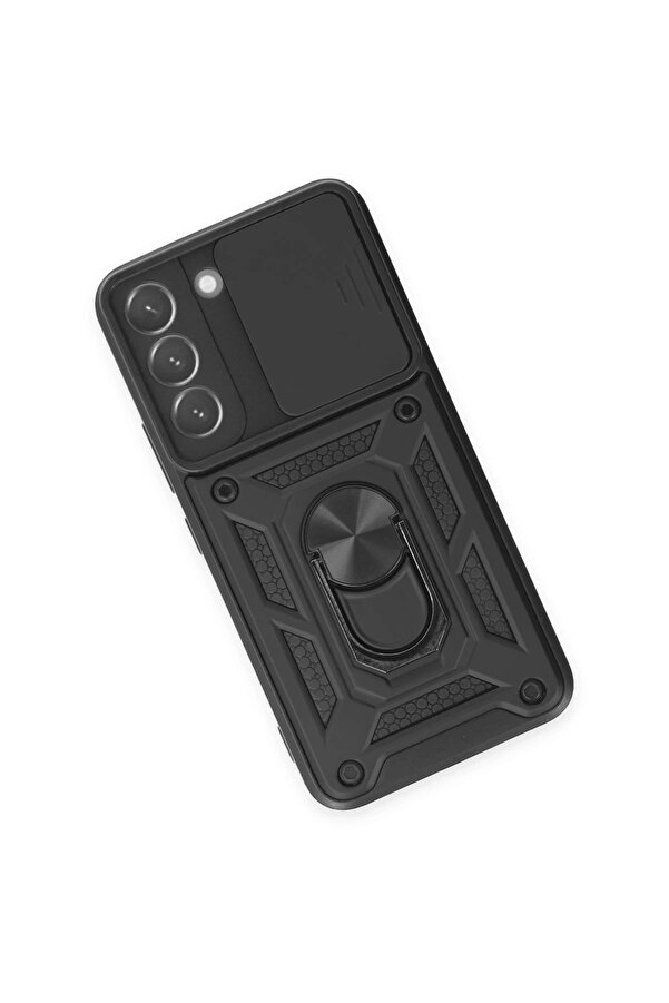 Samsung Galaxy S24 Kılıf Pars Lens Yüzüklü Si̇li̇kon - Si̇yah - Dropx2069-8800