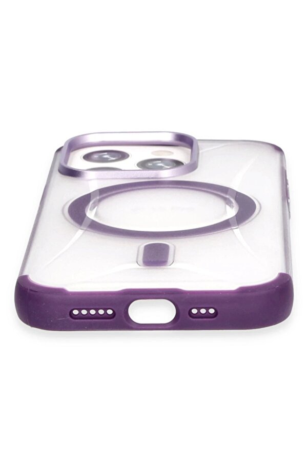İphone 15 Pro Hi̇lton Magsafe Kapak - Deri̇n Mor - Dropx3459-2251