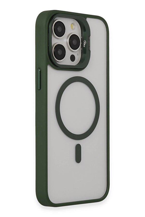 İphone 15 Pro Max Kılıf Roblox Lens Magsafe Standlı Kapak - Koyu Yeşi̇l - Dropx6556-9440