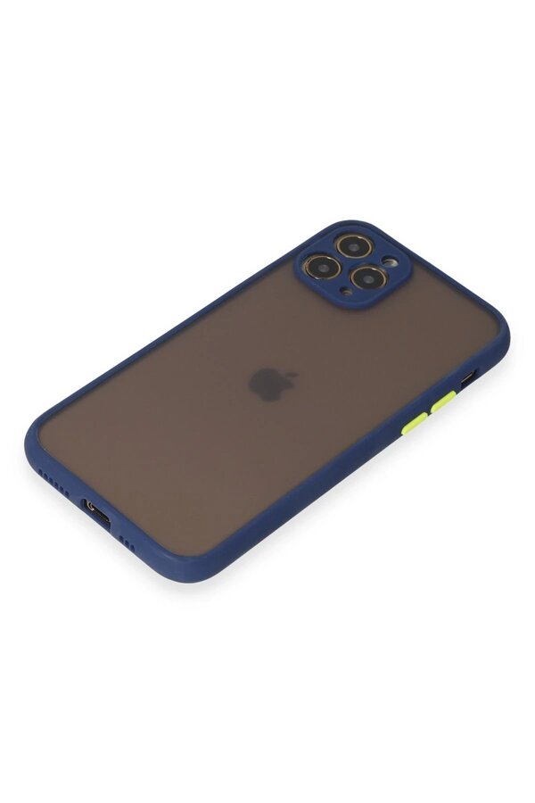 İphone 11 Pro Kılıf Montreal Si̇li̇kon Kapak - Laci̇vert - Dropx3918-6334