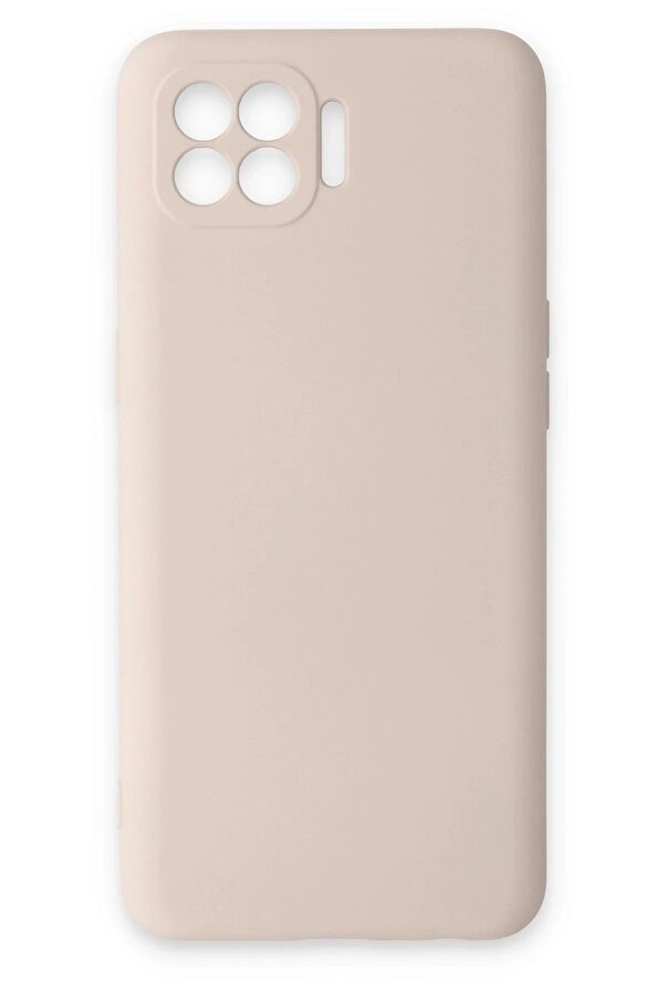 Oppo Reno 4 Li̇te Kılıf Nano İçi̇ Kadi̇fe Si̇li̇kon - Pudra - Dropx3592-3201