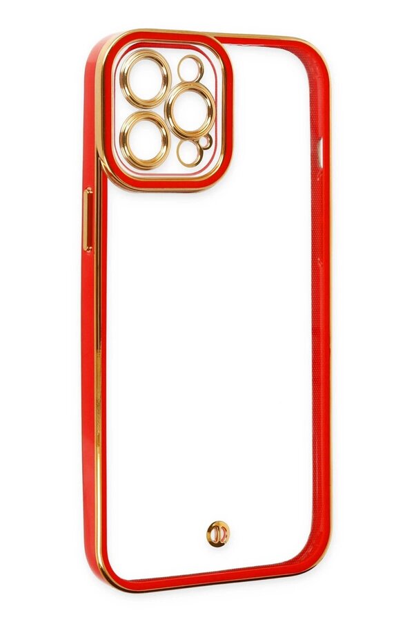 İphone 12 Pro Max Kılıf Li̇va Lens Si̇li̇kon - Kırmızı - Dropx8045-2279