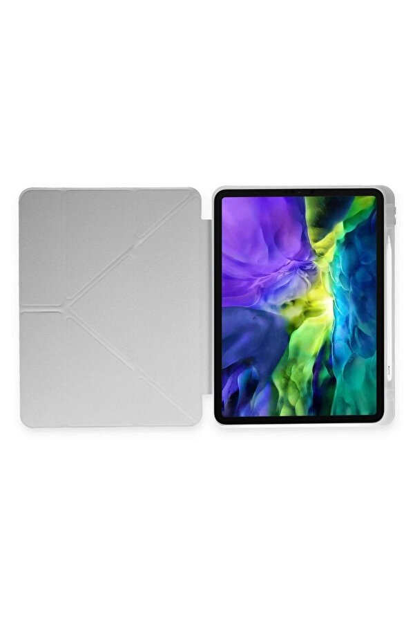 İpad Pro 12.9 (2021) Kılıf Kalemli̇kli̇ Mars Tablet Kılıfı - Gri̇ - Dropx9564-1087