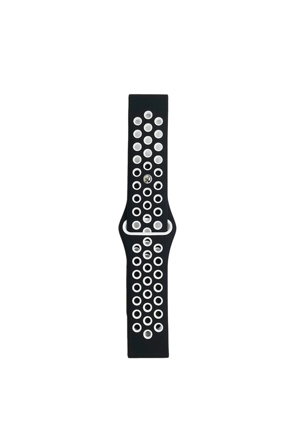 Watch 22Mm Spor Deli̇kli̇ Kordon - Si̇yah-Beyaz - Dropx7091-5739