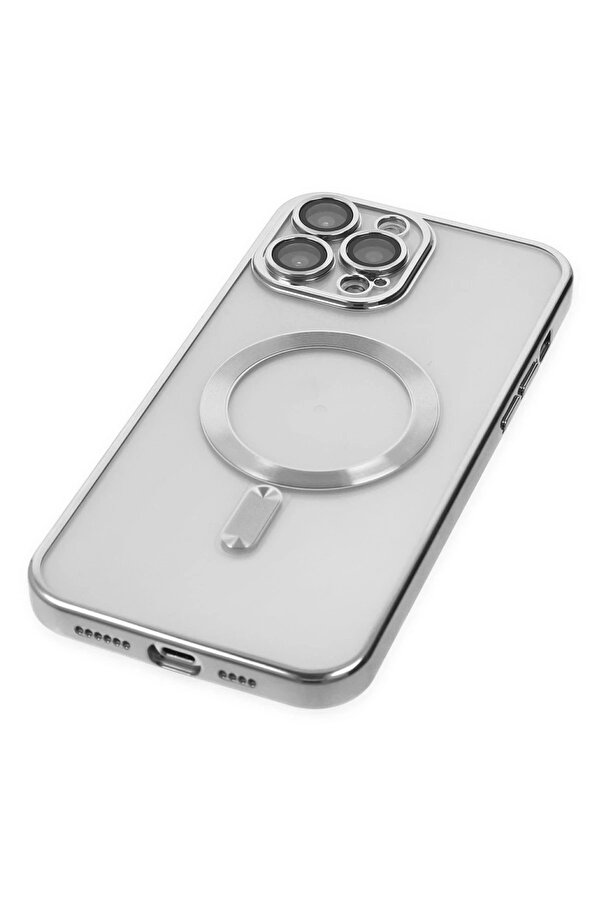 İphone 14 Pro Kılıf Kross Magneti̇csafe Kapak - Gümüş - Dropx1992-1021