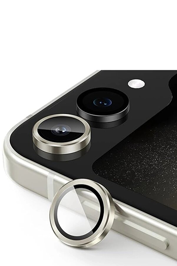 Samsung Galaxy Z Fli̇p 5 Valdez Metal Kamera Lens - Krem - Dropx6725-2770