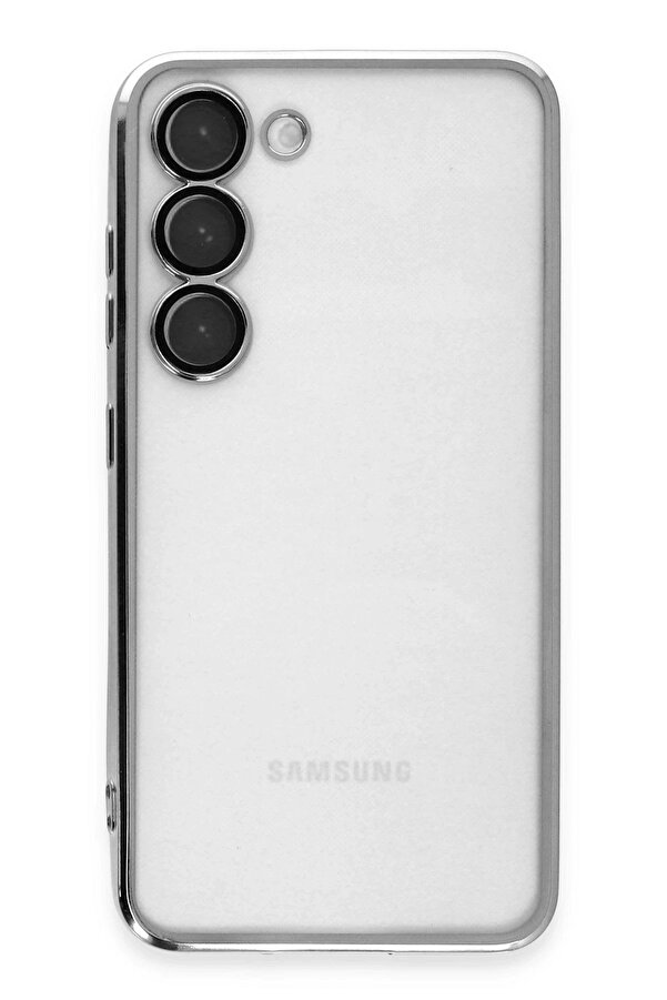 Samsung Galaxy S23 Plus Kılıf Lensli̇ Si̇li̇kon - Gümüş - Dropx5646-8600