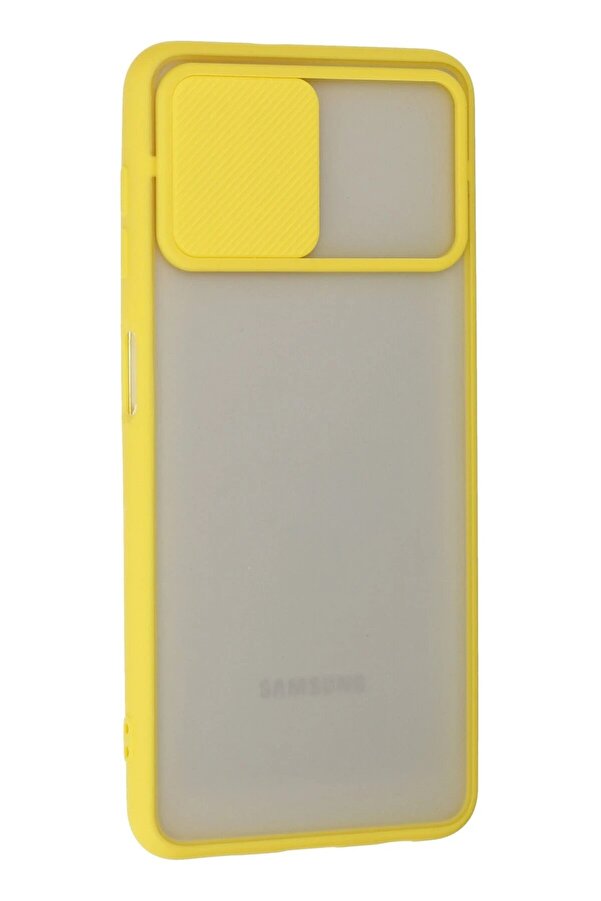 Samsung Galaxy A22 Kılıf Palm Buzlu Kamera Sürgülü Si̇li̇kon - Sarı - Dropx7357-3653