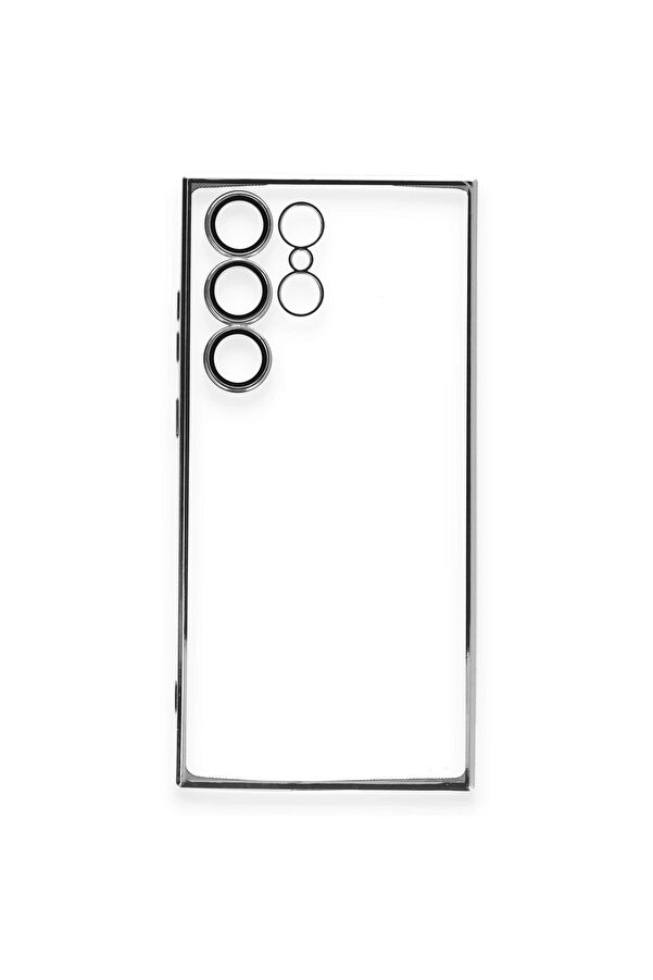 Samsung Galaxy S23 Ultra Kılıf Lensli̇ Si̇li̇kon - Gümüş - Dropx4885-1417