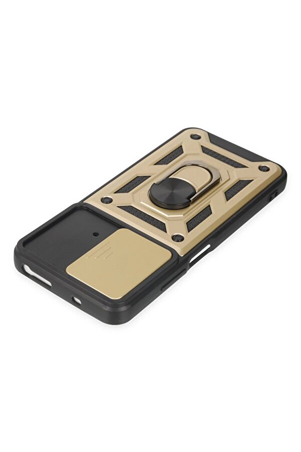 Xi̇aomi̇ Poco M4 Pro 4G Kılıf Pars Lens Yüzüklü Si̇li̇kon - Gold - Dropx8026-5126