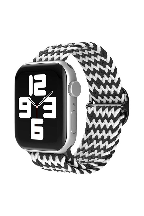 Apple Watch 38Mm Star Kordon - Zi̇gzag Si̇yah-Beyaz - Dropx1426-9495