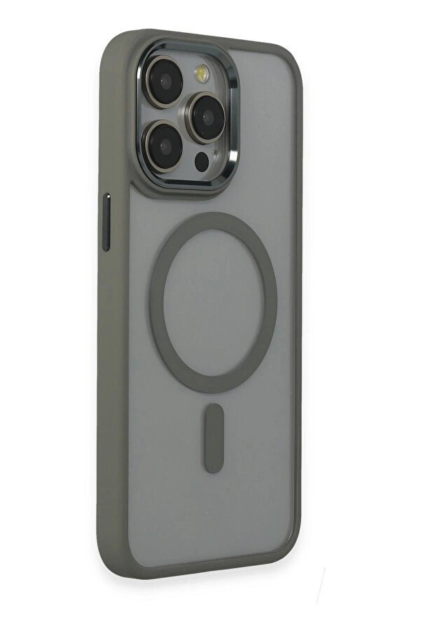 İphone 15 Pro Max Kılıf Room Magneti̇csafe Si̇li̇kon - Gri̇ - Dropx2100-1421