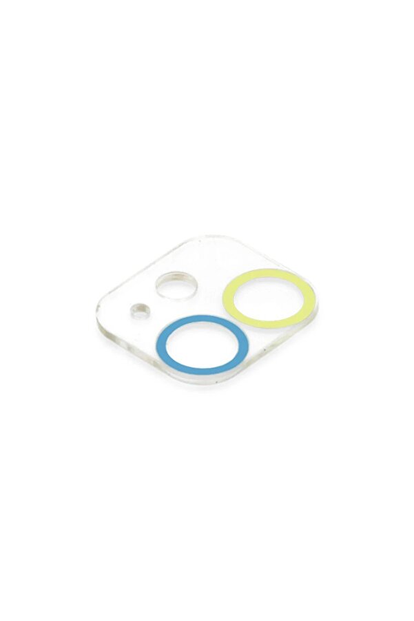 İphone 11 Renkli̇ Kamera Lens Koruma Cam - Sarı-Mavi̇ - Dropx8766-5514