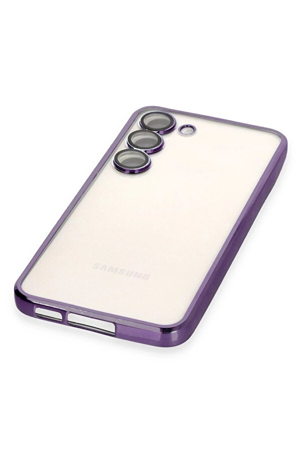Samsung Galaxy S23 Kılıf Lensli̇ Si̇li̇kon - Mor - Dropx1880-9104