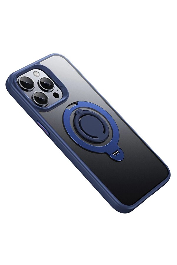 İphone 15 Pro Max Avatar 360 Dönen Magsafe Kapak - Laci̇vert - Dropx4219-3646