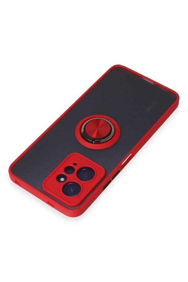 Xi̇aomi̇ Redmi̇ Note 12 4G Kılıf Montreal Yüzüklü Si̇li̇kon Kapak - Kırmızı - Dropx7776-8486