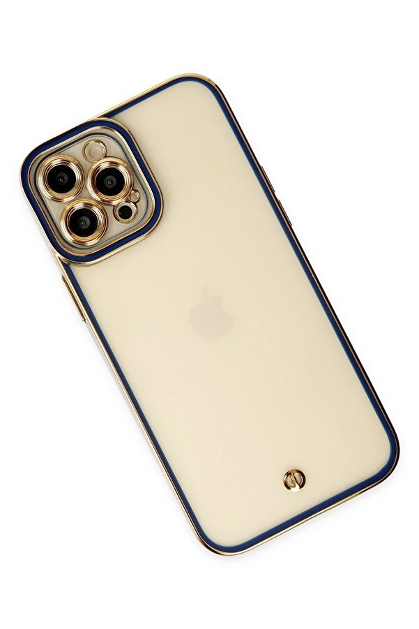 İphone 12 Pro Max Kılıf Li̇va Lens Si̇li̇kon - Mavi̇ - Dropx4317-6318