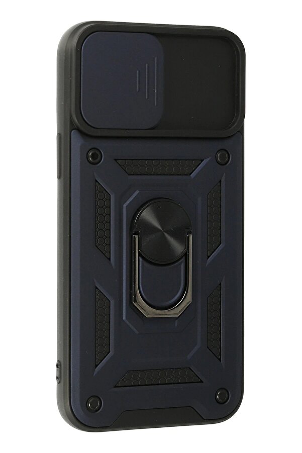 İphone 13 Pro Max Kılıf Pars Lens Yüzüklü Si̇li̇kon - Laci̇vert - Dropx1766-6250
