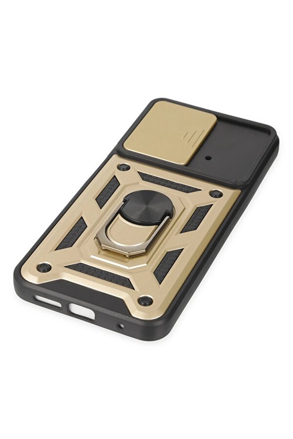 Xi̇aomi̇ Poco M4 Pro 4G Kılıf Pars Lens Yüzüklü Si̇li̇kon - Gold - Dropx8026-5126