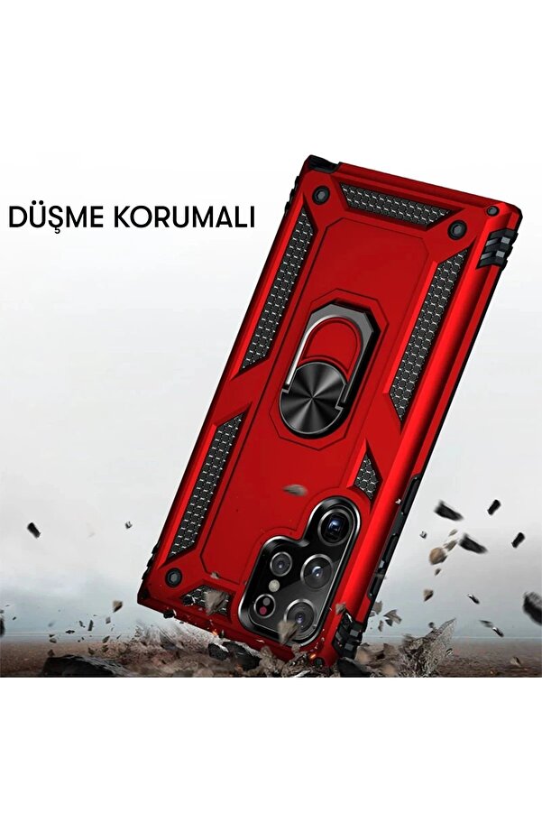 Samsung Galaxy S21 Ultra Kılıf Sofya Yüzüklü Si̇li̇kon Kapak - Yeşi̇l - Dropx2903-7062