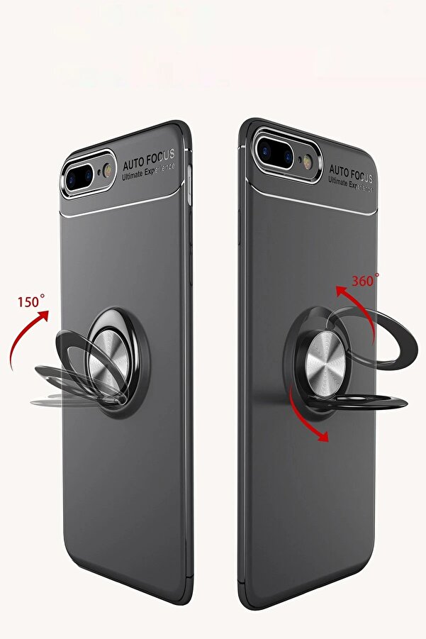 İphone 7 Plus Kılıf Range Yüzüklü Si̇li̇kon - Kırmızı - Dropx1030-8648