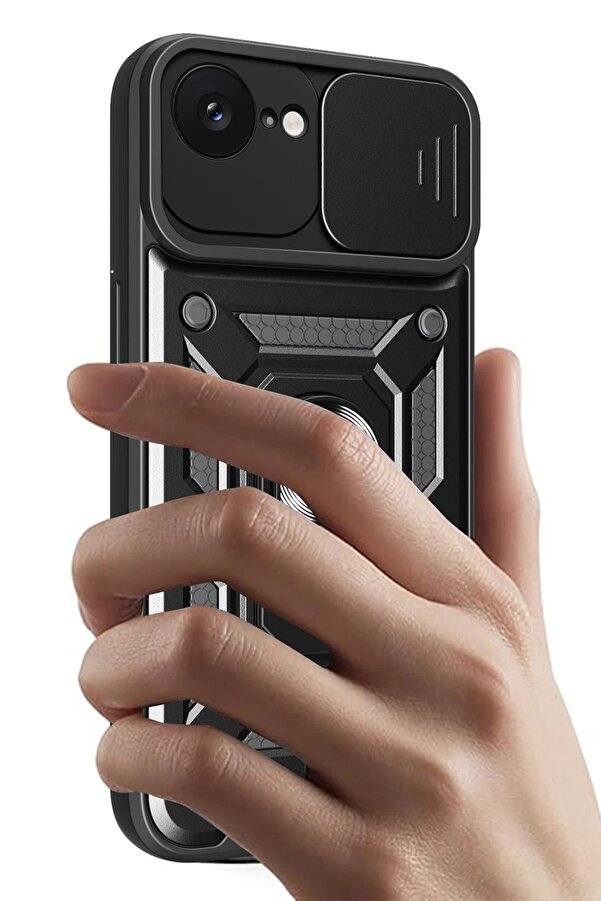 İphone 16E Kılıf Pars Lens Yüzüklü Si̇li̇kon - Kırmızı - Dropx2162-7411