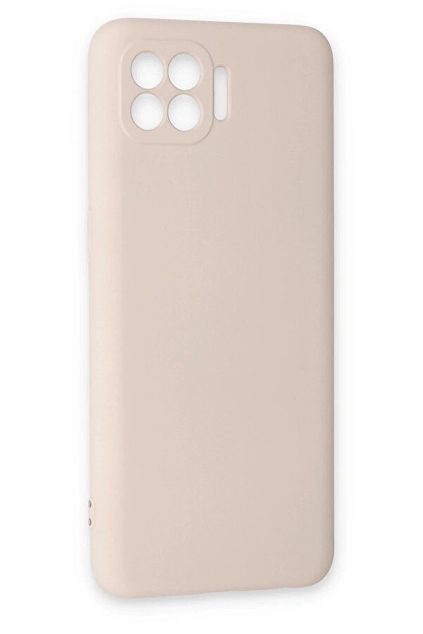Oppo Reno 4 Li̇te Kılıf Nano İçi̇ Kadi̇fe Si̇li̇kon - Pudra - Dropx3592-3201
