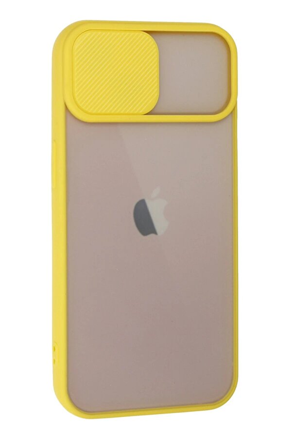İphone 13 Kılıf Palm Buzlu Kamera Sürgülü Si̇li̇kon - Sarı - Dropx5590-7369