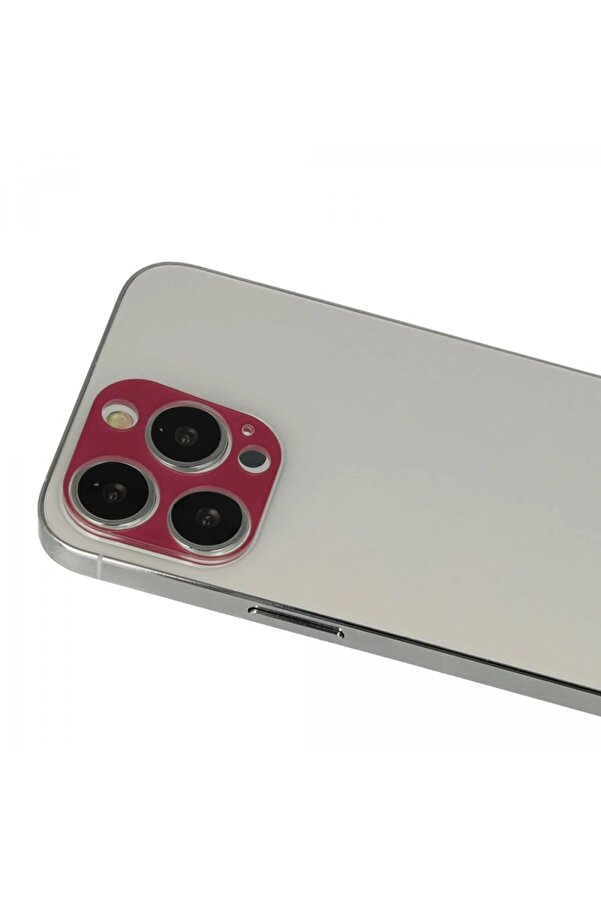 İphone 13 Pro Max Rai̇nbow Kamera Lens Koruma Cam - Koyu Kırmızı - Dropx1060-6501