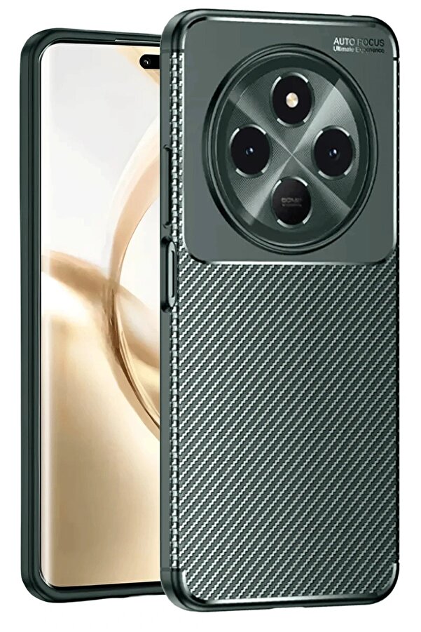 Tecno Spark 30C Kılıf Auto Focus Karbon Kapak - Koyu Yeşi̇l - Dropx1193-1365