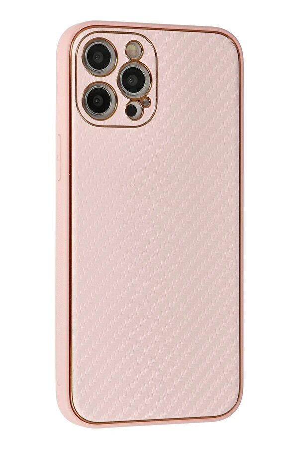 İphone 12 Pro Kılıf Coco Karbon Si̇li̇kon - Pembe - Dropx3033-8937