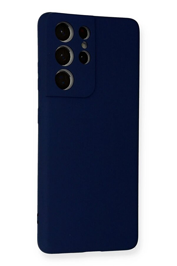 Samsung Galaxy S21 Ultra Kılıf Nano İçi̇ Kadi̇fe Si̇li̇kon - Laci̇vert - Dropx7580-4054