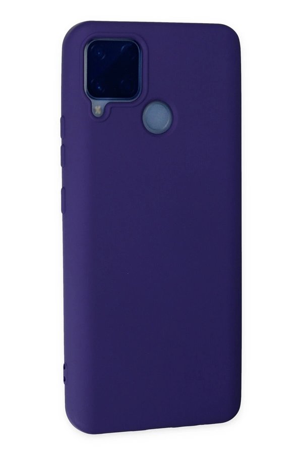 Realme C15 Kılıf Nano İçi̇ Kadi̇fe Si̇li̇kon - Mor - Dropx2112-1583