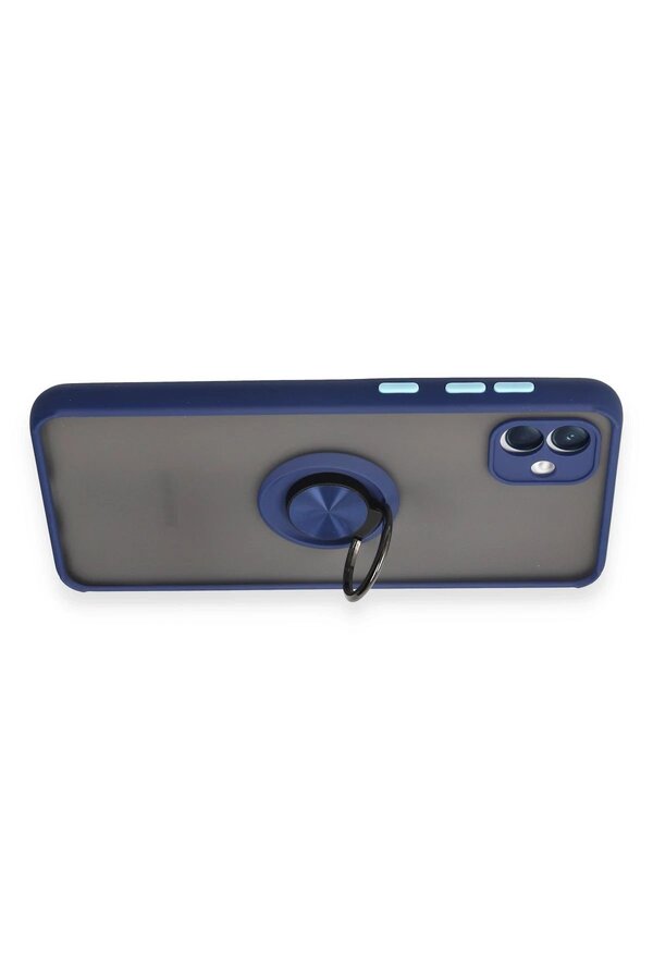 Samsung Galaxy A04 Kılıf Montreal Yüzüklü Si̇li̇kon Kapak - Laci̇vert - Dropx6968-6331