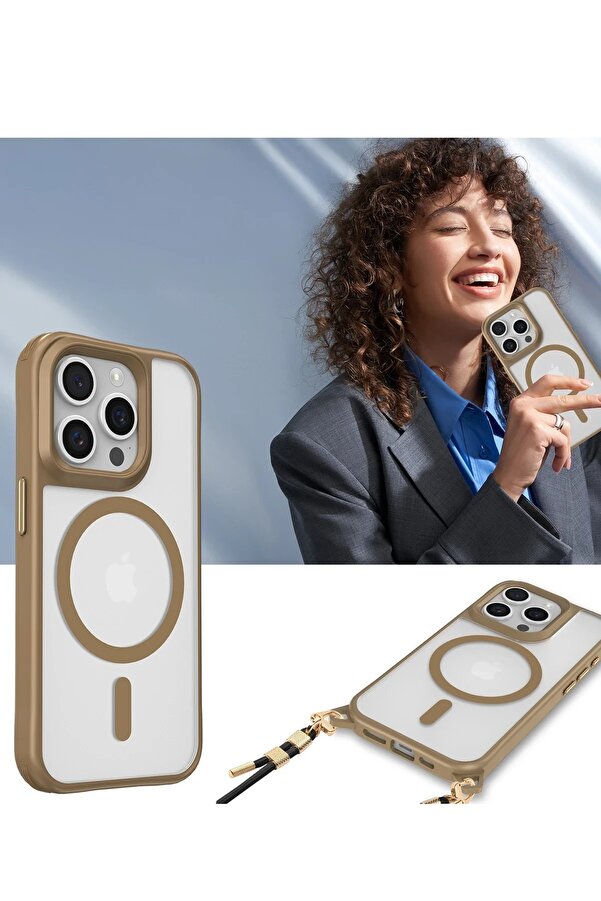 İphone 15 Pro Max Kılıf Enka Magsafe Si̇li̇kon Kılıf - Desert - Dropx9094-5579