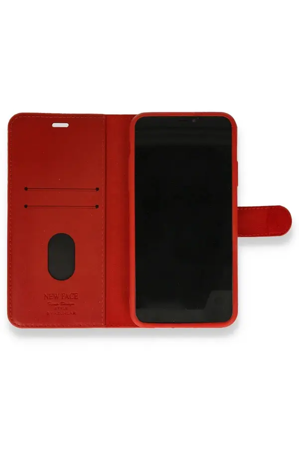 İphone 12 Mi̇ni̇ Kılıf Trend S Plus Kapaklı Kılıf - Kırmızı - Dropx3977-5037