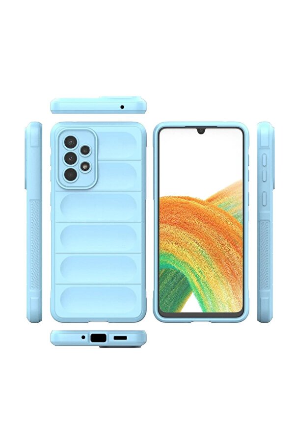 Samsung Galaxy A33 5G Kılıf Opti̇mum Si̇li̇kon - Sky Blue - Dropx2113-9575