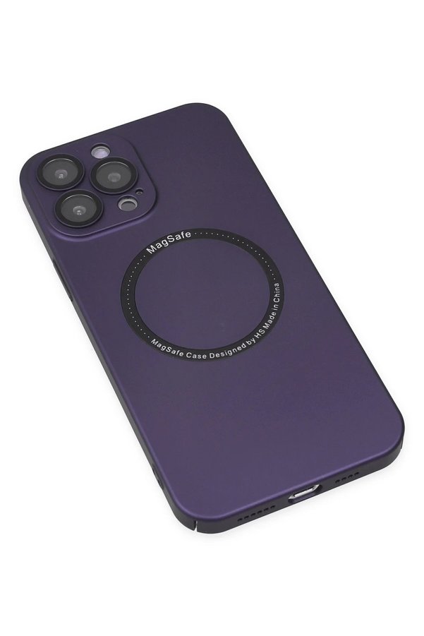 İphone 14 Pro Kılıf Jack Magneti̇csafe Lens Si̇li̇kon - Mor - Dropx7392-9095