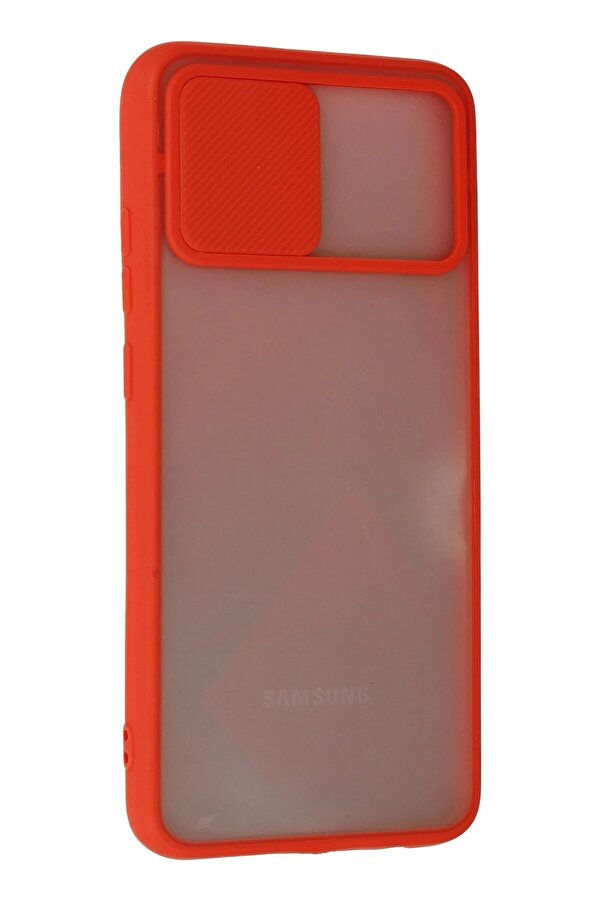 Samsung Galaxy A03S Kılıf Palm Buzlu Kamera Sürgülü Si̇li̇kon - Kırmızı - Dropx4389-9792