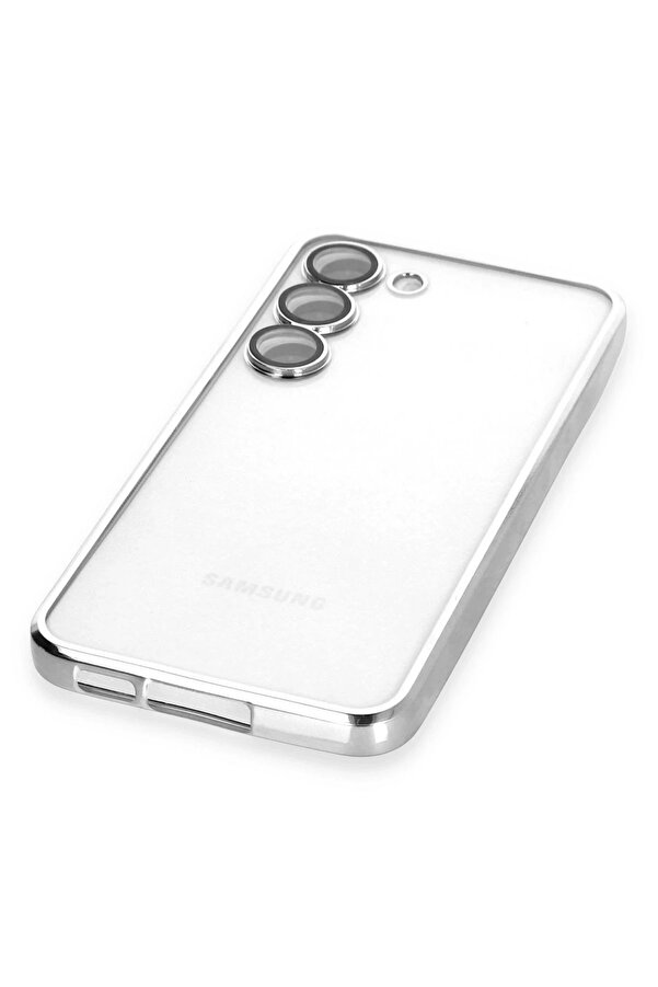 Samsung Galaxy S23 Plus Kılıf Lensli̇ Si̇li̇kon - Gümüş - Dropx5646-8600
