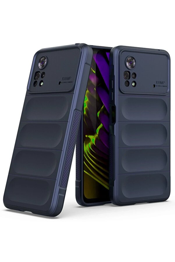 Xi̇aomi̇ Poco X4 Pro 5G Kılıf Opti̇mum Si̇li̇kon - Laci̇vert - Dropx4677-1518