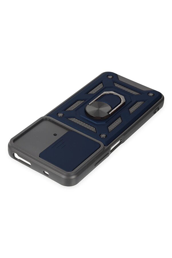 Xi̇aomi̇ Poco M4 Pro 4G Kılıf Pars Lens Yüzüklü Si̇li̇kon - Laci̇vert - Dropx3150-8097