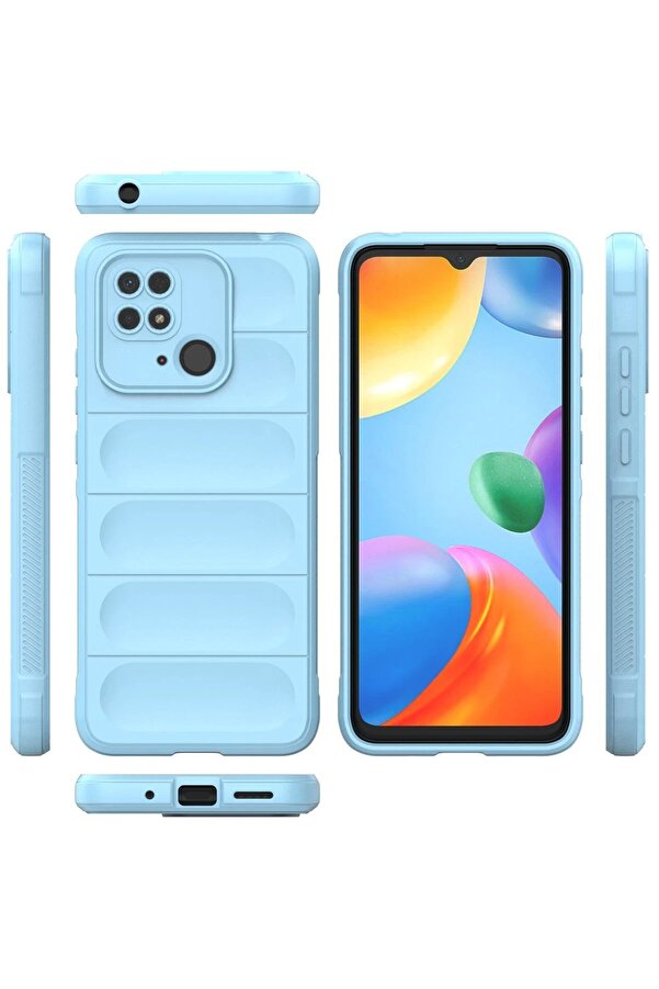 Xi̇aomi̇ Redmi̇ 10C Kılıf Opti̇mum Si̇li̇kon - Sky Blue - Dropx5897-1046