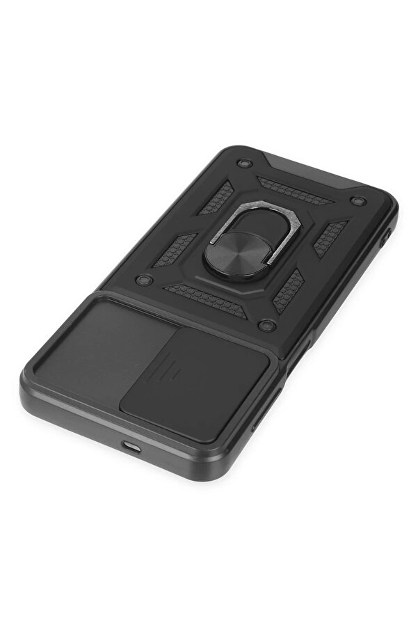 Samsung Galaxy A04S Kılıf Pars Lens Yüzüklü Si̇li̇kon - Si̇yah - Dropx3295-8611