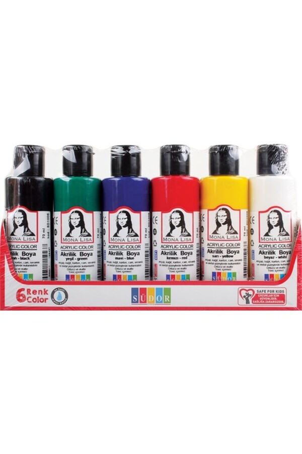 Südor Monalisa Akrilik Boya 6x70 Ml Şışe Ana Renkler / SD1006