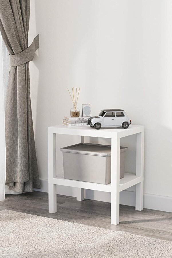Snshop Li̇fe 2 Katlı Plasti̇k Beyaz Banyo Mutfak Rafı Mıt1054 467437